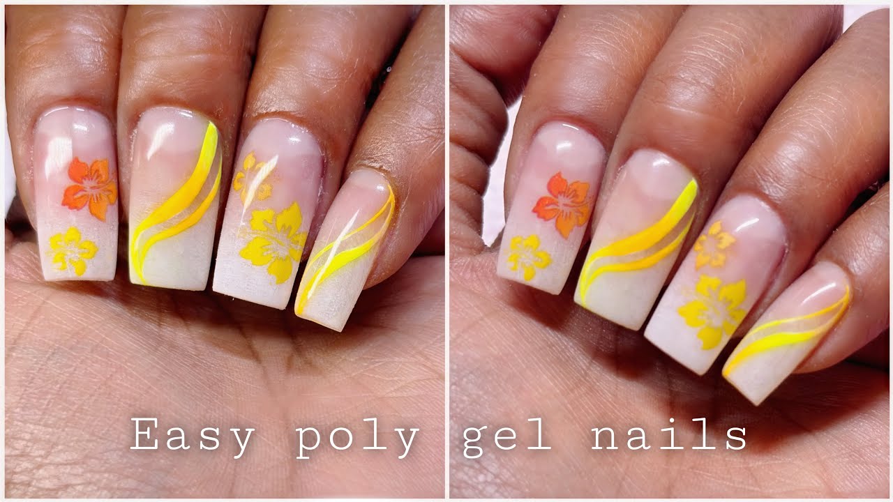 Easy simple polygel nails tutorial | Red Iguana acrygel