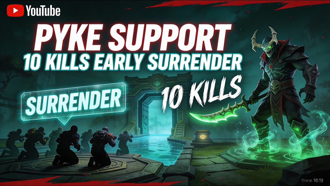 10 KILL PYKE SUPPORT MAKES ENEMY TEAM SURRENDER