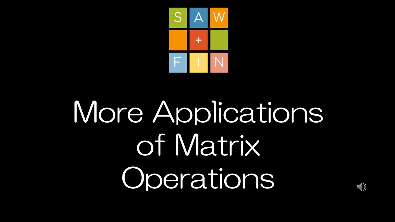 Linear Algebra 2.6 More Applications of Matrix Operations