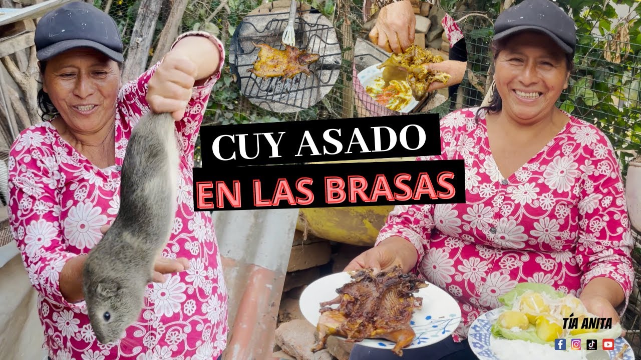 Preparando un Rico CUY asado en las Brasas con la Tía Anita