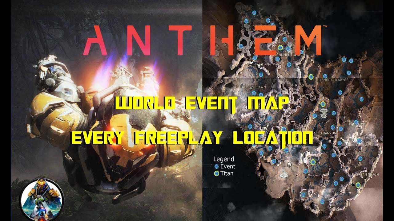 Anthem | World Event Map | Every Freeplay Event Location Shown