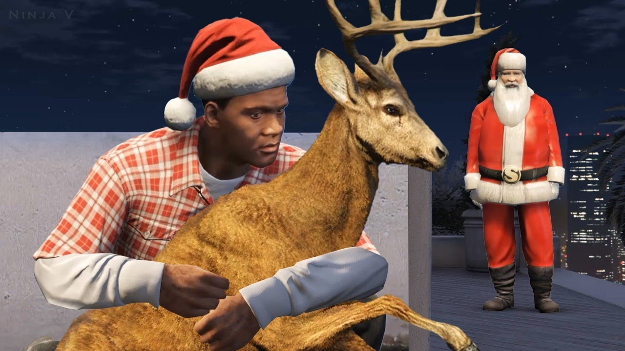 GTA V - Franklin Adopted an Reindeer from Santa...