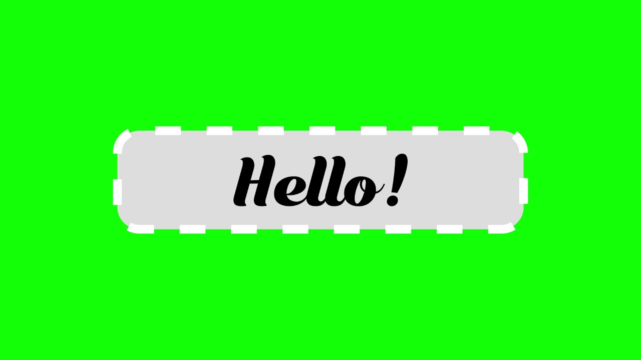 Animated Hello Chat Pop Up Green Screen | Free Stock Footage