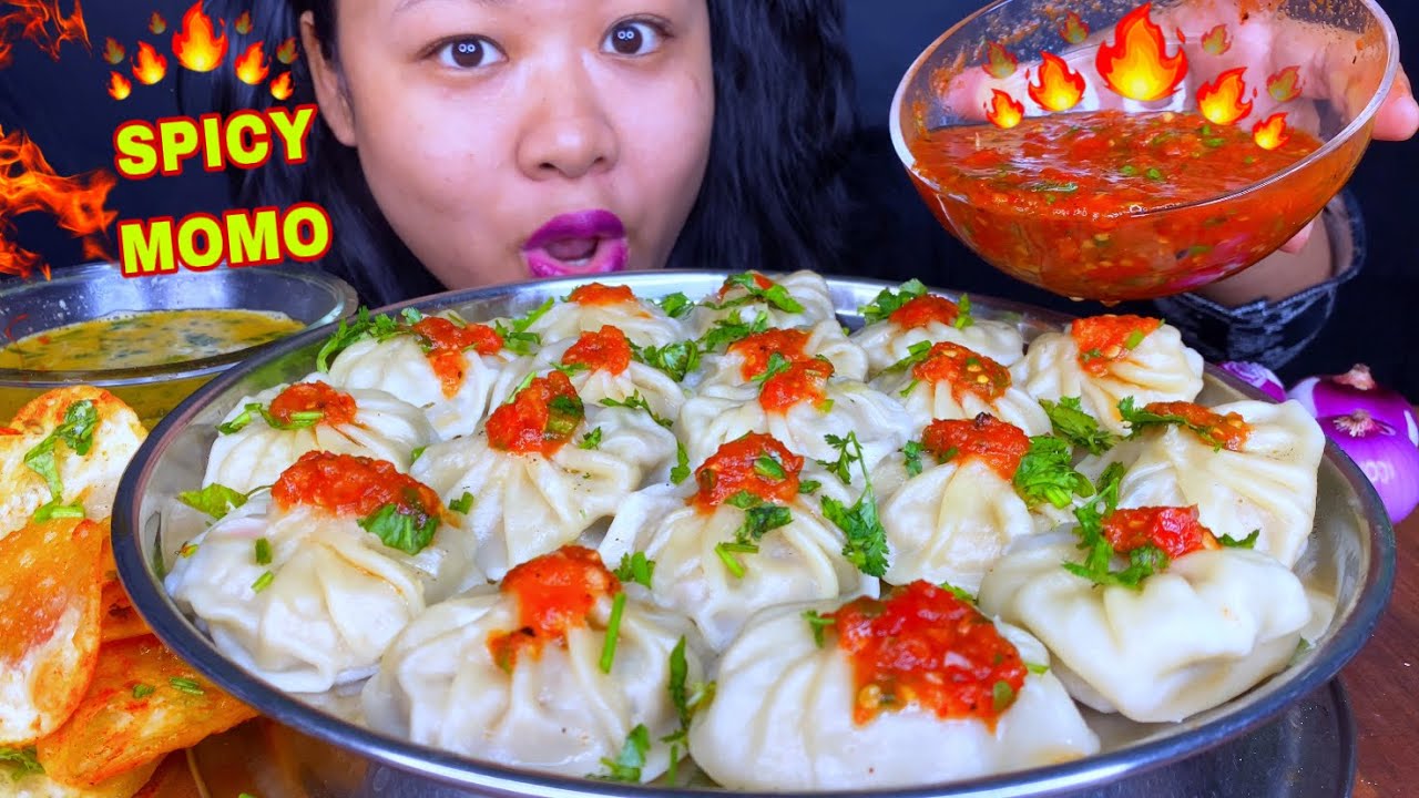 EATING EXTREME JUICY CHICKEN MOMO WITH SPICIEST CHUTNEY & CHICKEN SOUP MUKBANG🔥SPICY MOMO CHALLENGE