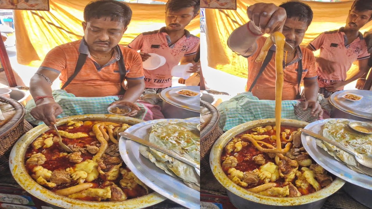 This Man Selling A To Z Mutton ( Stomach /Liver /Brain / Toungue/ Esphagus) Rs 20 Only in Kolkata