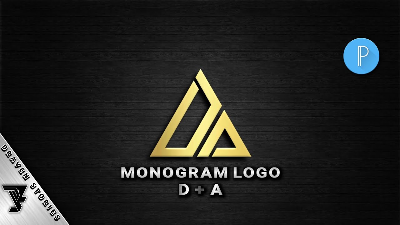 How To Make Monogram Logo Design D+A || Pixellab Tutorial