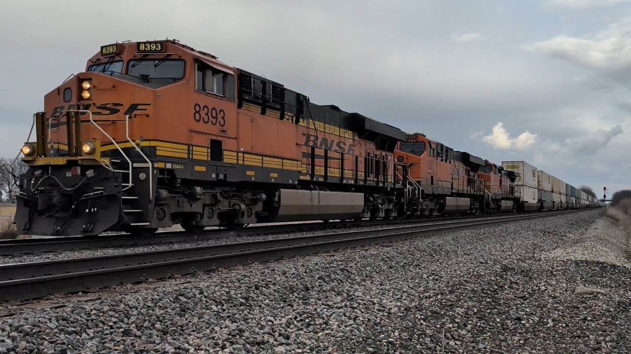 Intermodal Train Accelerating to Track Speed