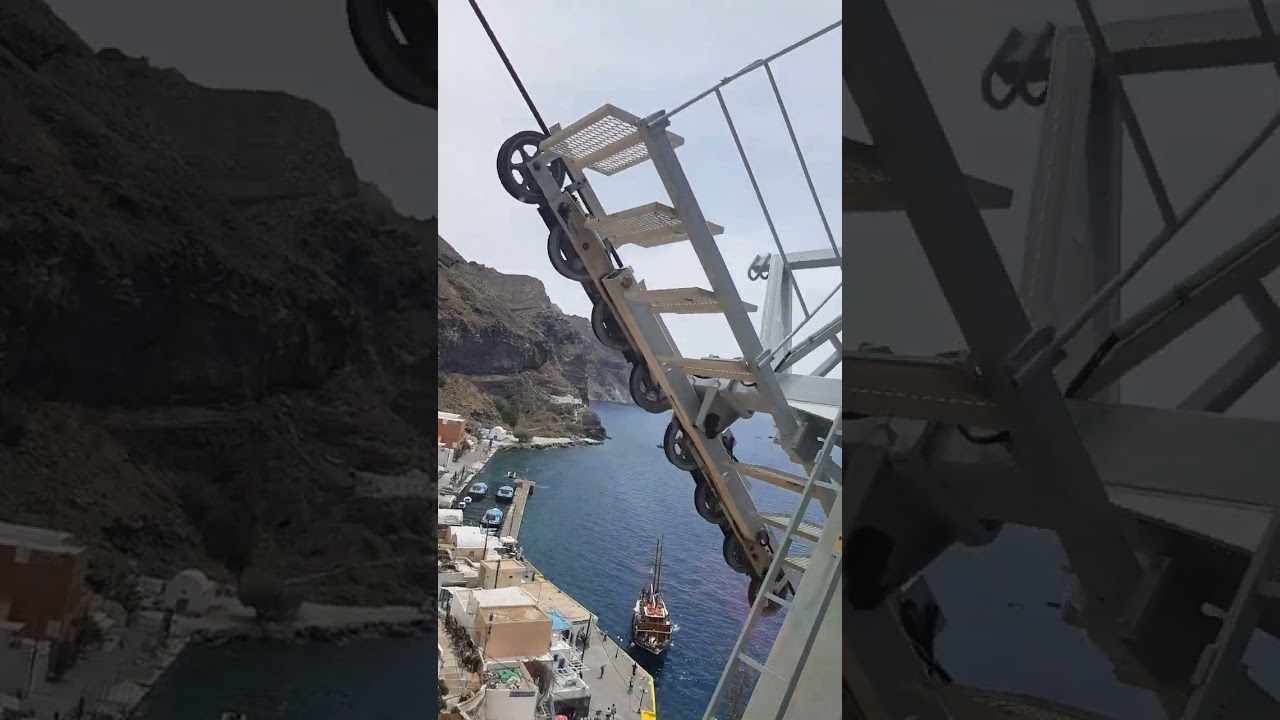 Cable Car Experience: A Must for Tourists Visiting Santorini's Old Port #santorini #cablecar