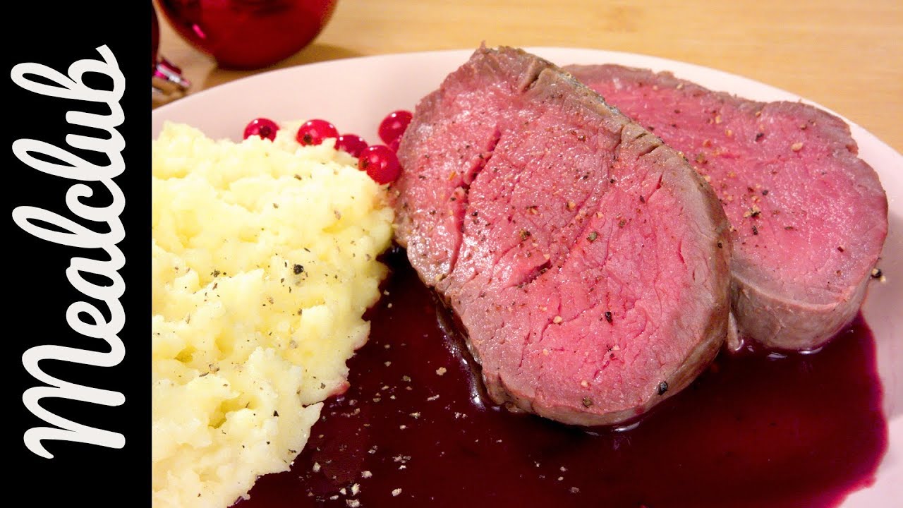 Rinderfilet (mit Johannisbeersauce und Kartoffelpüree) | MealClub