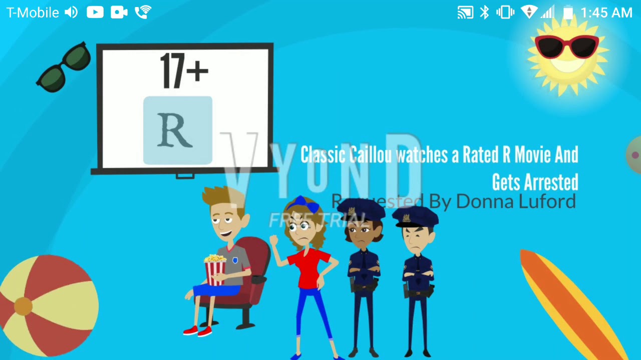Classic Caillou Watches a Rated R Movie and Gets Grounded