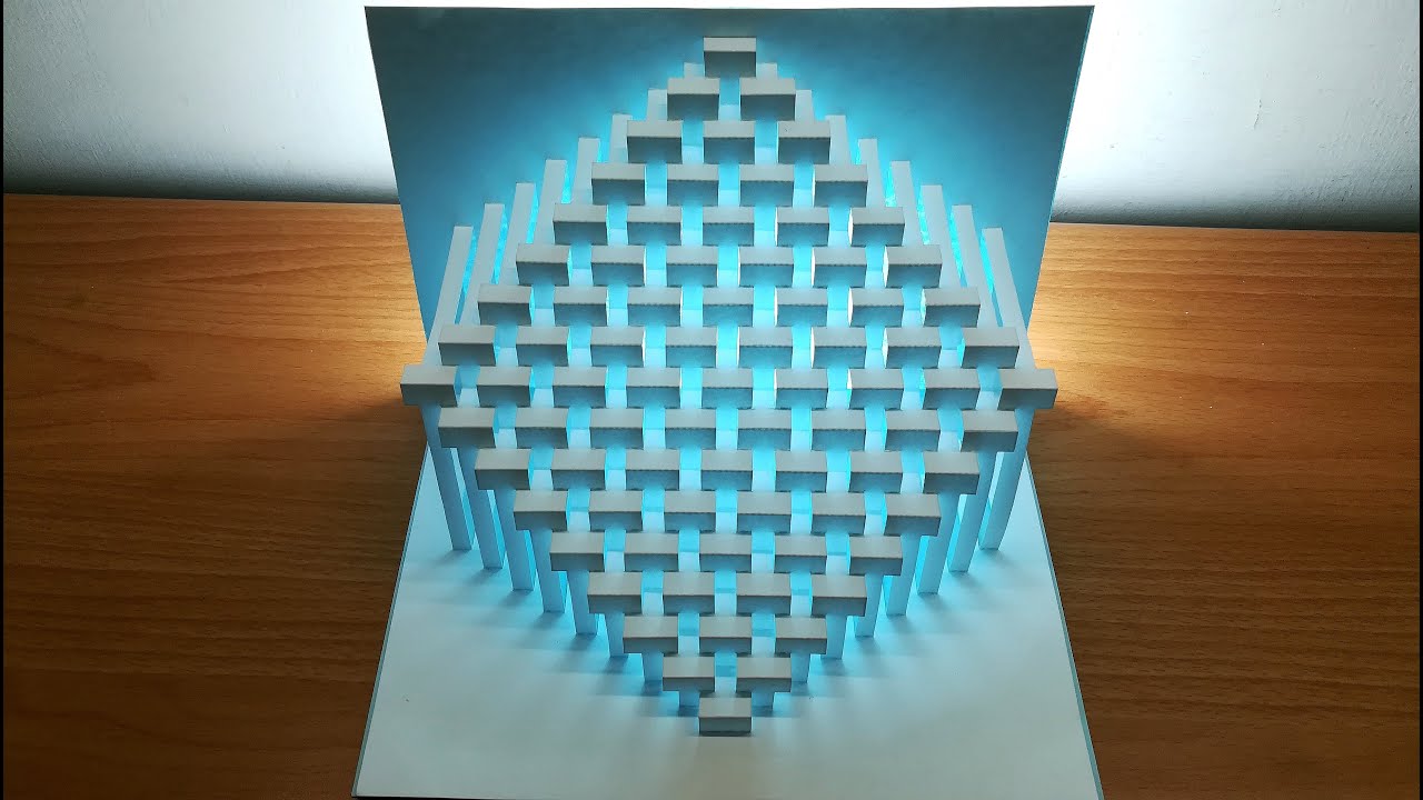 3d geometric｜Geometric Pop up card｜paper art geometric｜kirigami｜origami｜3D幾何卡片教程#4