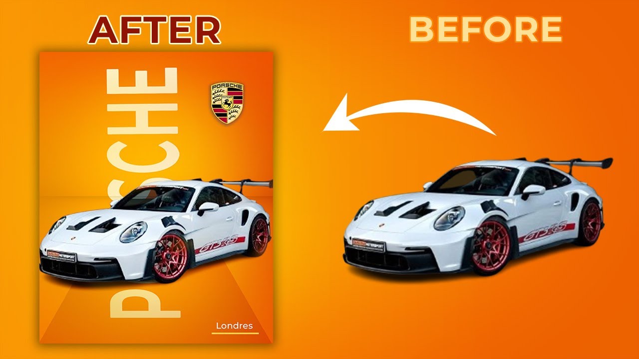 Comment j'ai créé cette affiche Porsche sur Photoshop