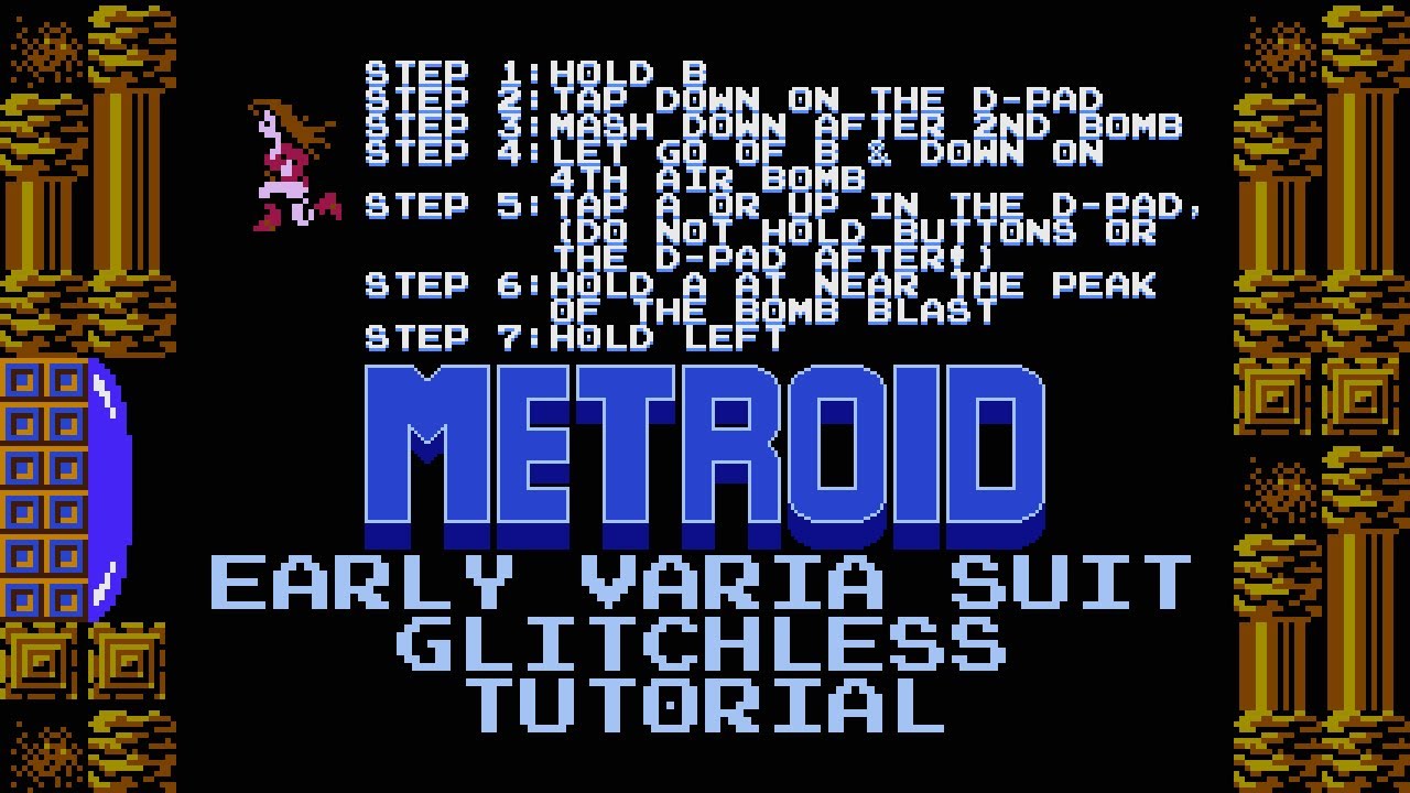 Metroid NES - Early Varia Suit Glitchless Tutorial
