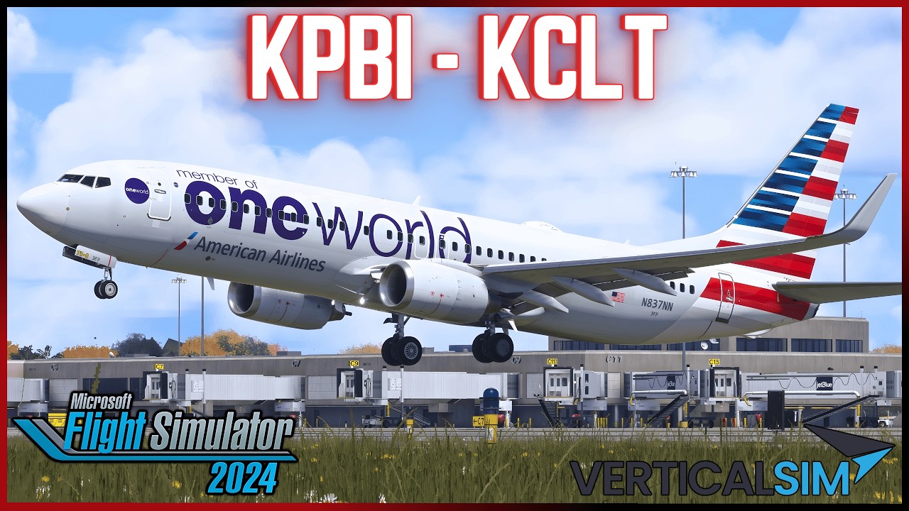 MSFS LIVE | *NEW* Verticalsim KPBI | GIVEAWAY | Palm Beach (PBI) ✈︎ Charlotte (CLT) #msfs2024