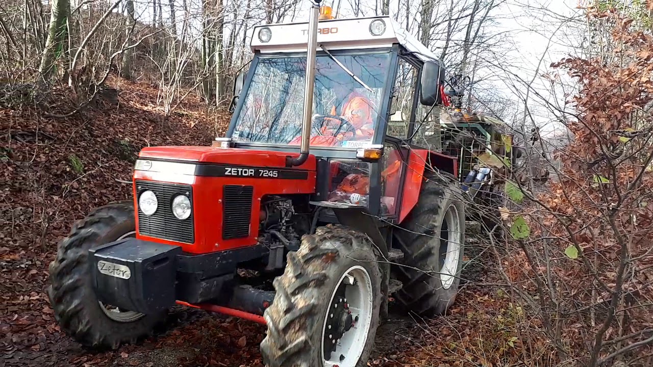 zetor 7245 turbo odvoz dreva s vyvazackou UNHZ 500