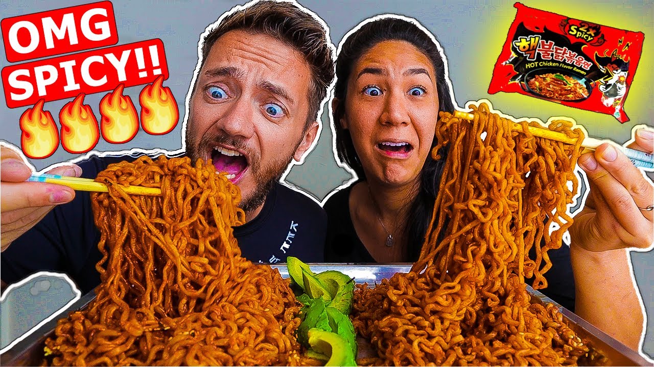 SPICY FIRE NOODLE CHALLENGE! (X2 Samyang Korean Nuclear Noodles)
