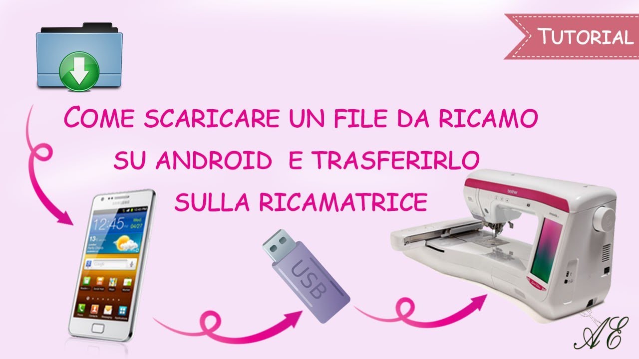 Come scaricare file da ricamo su un Cellulare Android e importarlo sulla Ricamatrice
