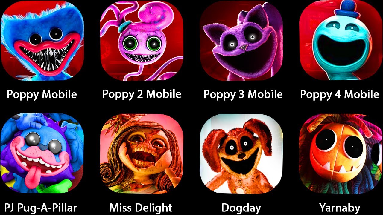 POPPY PLAYTIME CHAPTER 1 2 3 4 MOBILE GAMEPLAY  - All JUMPSCARES ,PJ Pug-A-Pillar,Miss Delight......