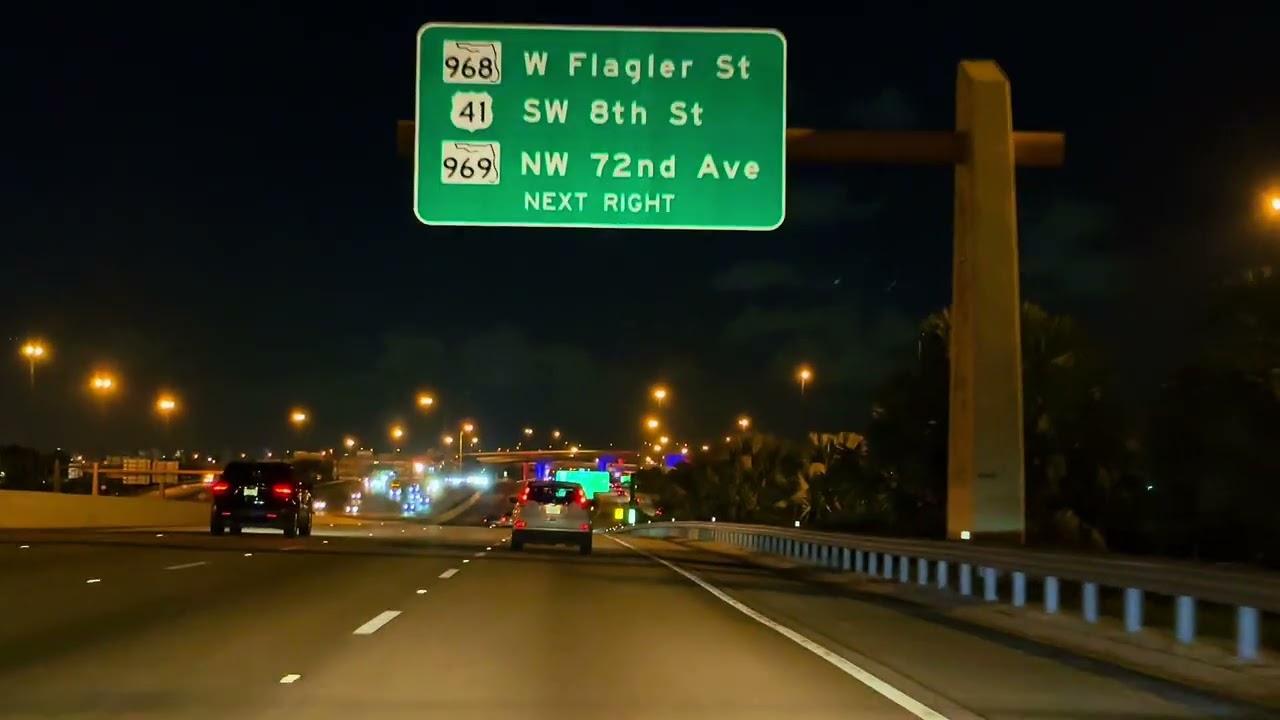 Night Drive Through Miami | Beautiful Street Scenes