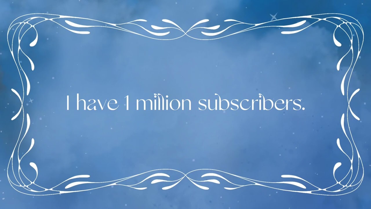 POV: You attract one million subscribers on YouTube ❤️