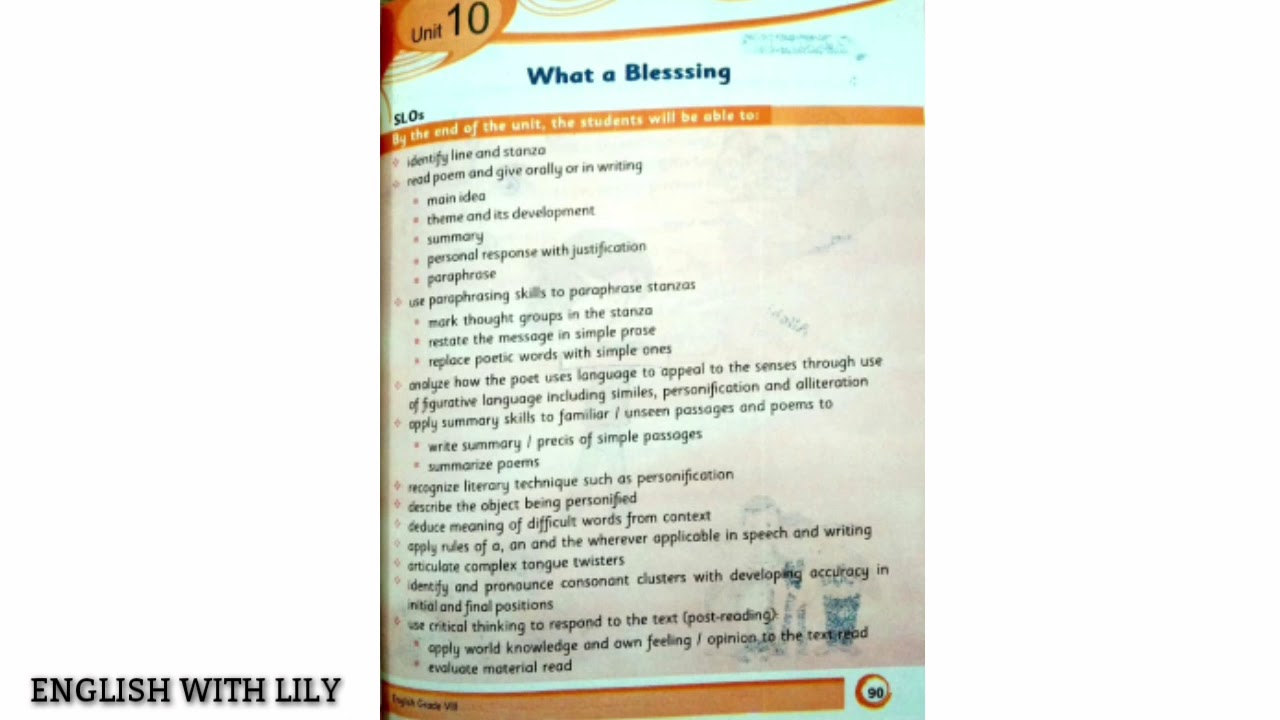 what a blessing poem | explanation and urdu translation | class 8