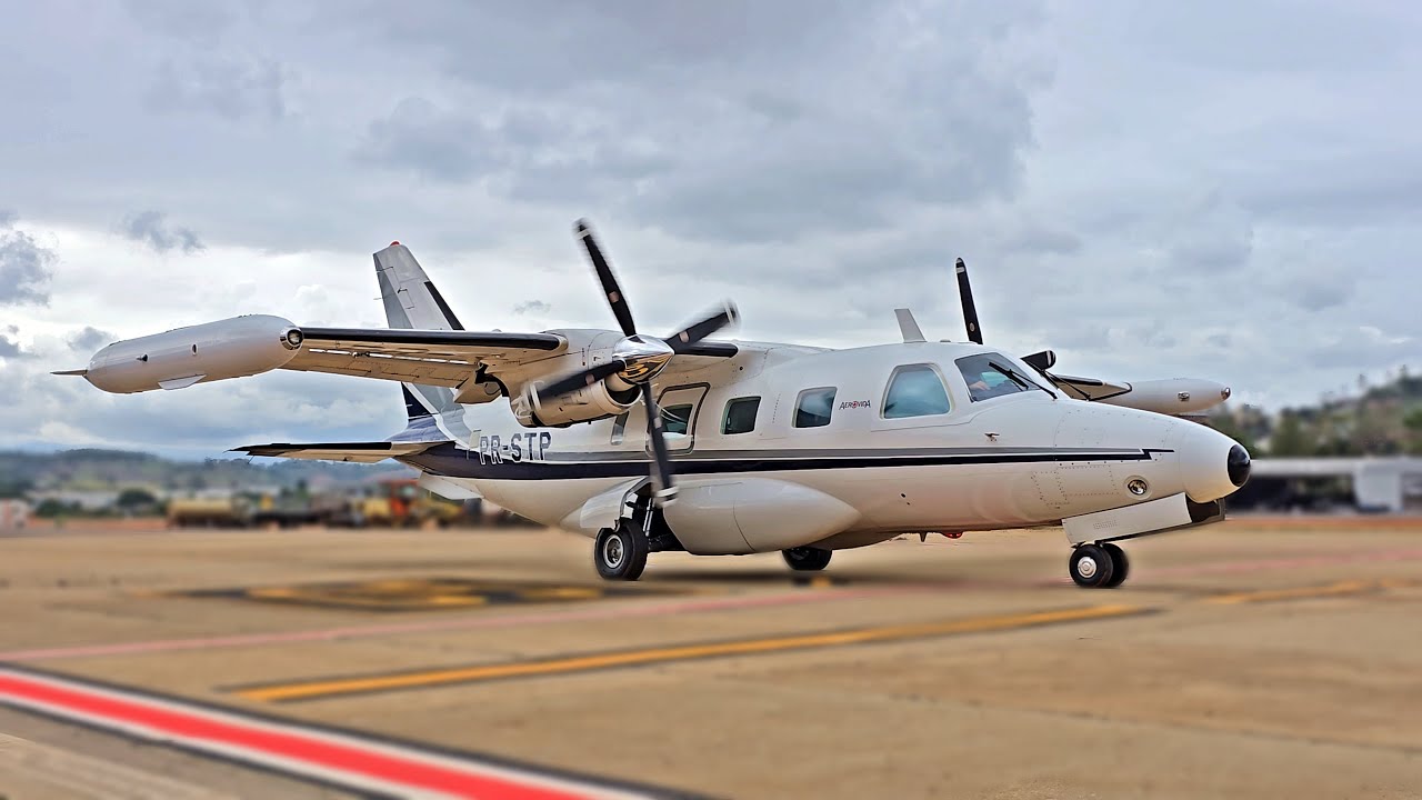 RARIDADE! Mitsubishi MU-2B-60 Marquise Acionamento e Decolagem o Barulhento