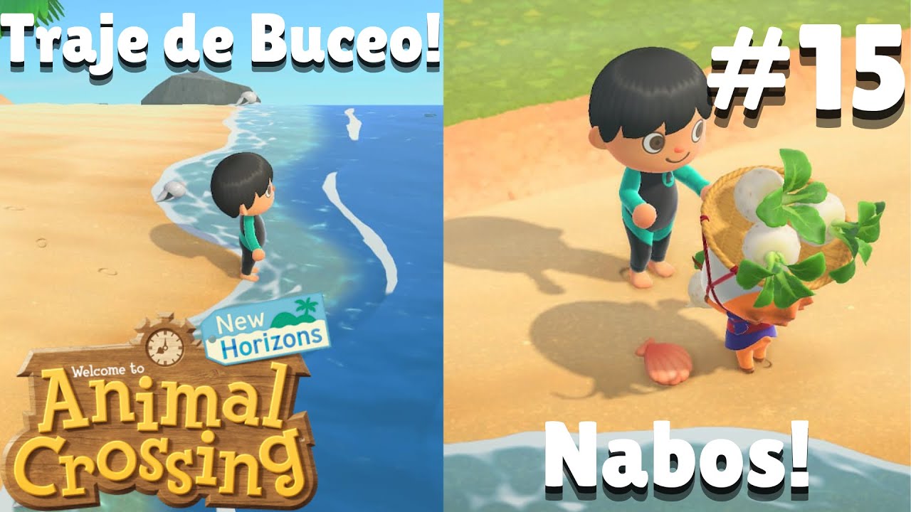 Uso el Traje de Buceo y consigo Nabos! | Animal Crossing New Horizons #15