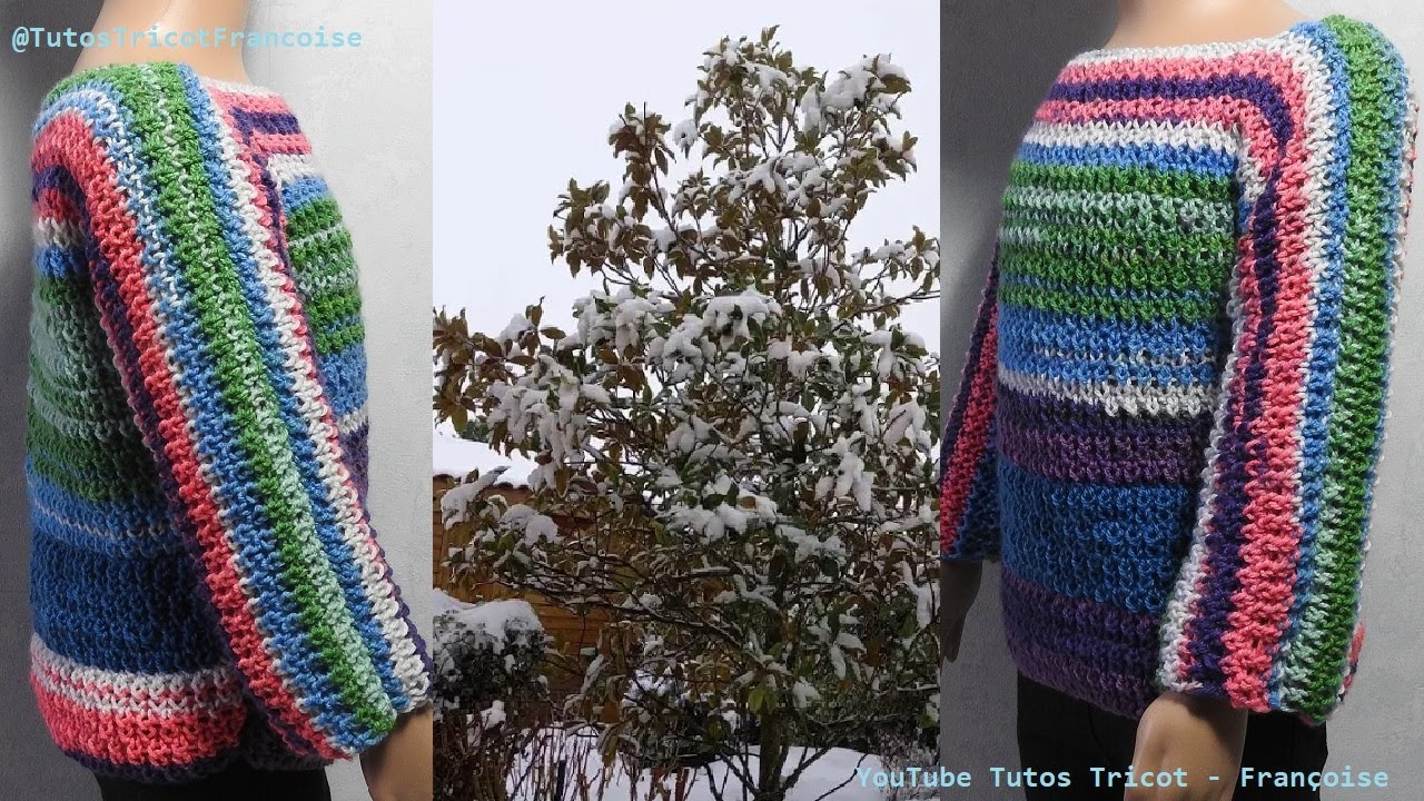 Tuto Tricot Mesures en cm et nombre de mailles Pull Tube Adulte 34-36 à 54 -56 toutes laines