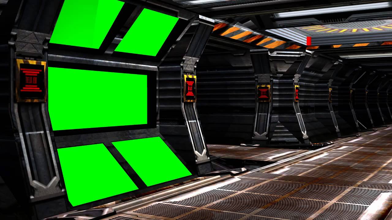 Spaceship Background Coridor with red Alert and Sound A - free use