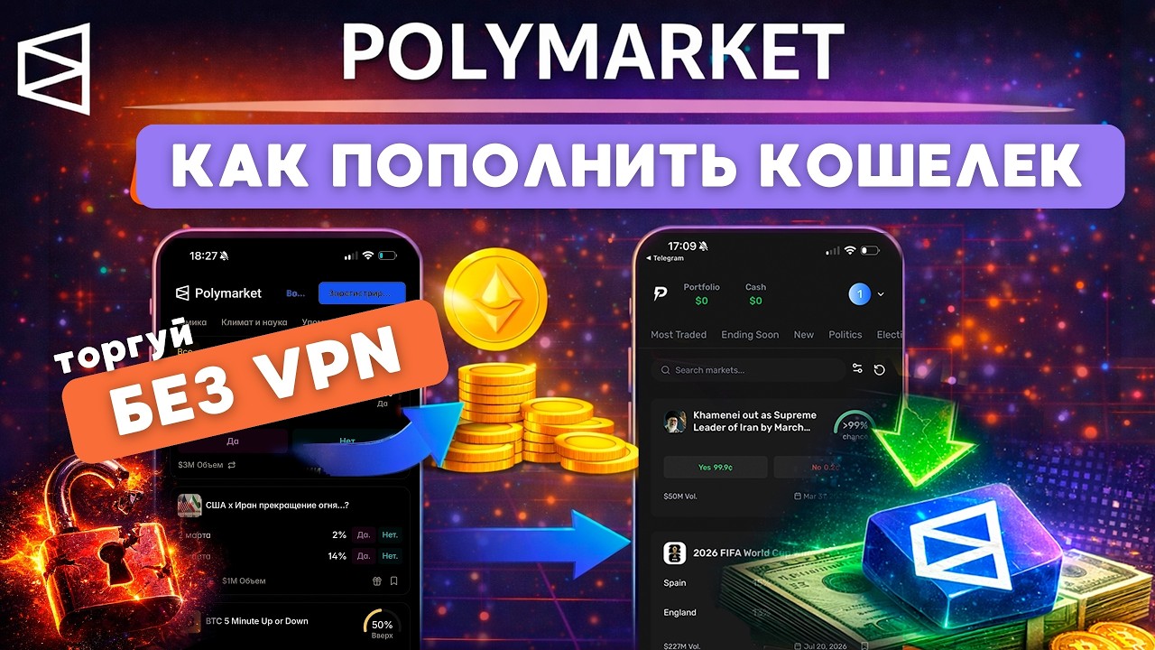 ГАЙД ПО POLYMARKET 2026: ВХОД, ПОПОЛНЕНИЕ, СТАВКА | ТОРГУЙ БЕЗ ОГРАНИЧЕНИЙ И БЛОКИРОВОК