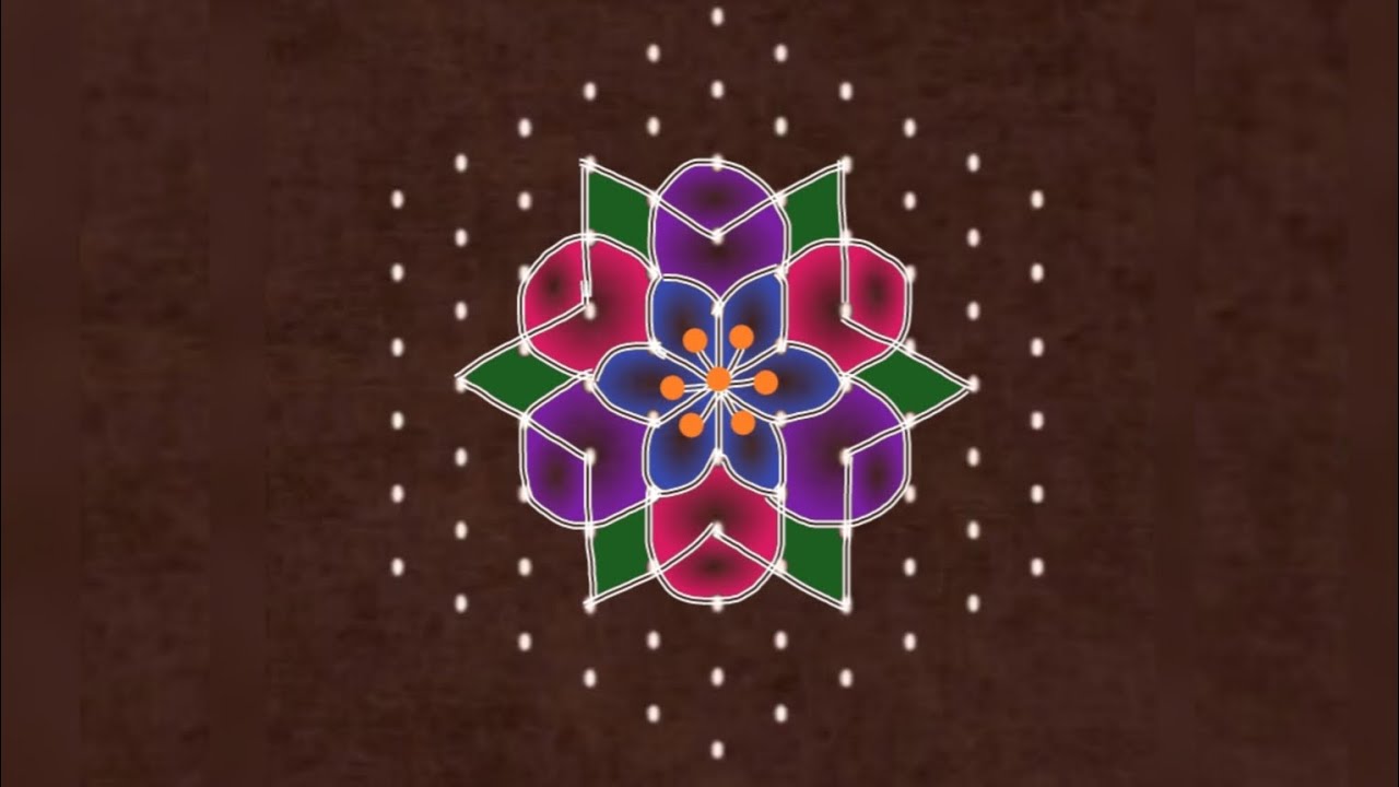 11*6 Dots Rangoli /Sankranthi Chukkala Muggulu/Diwali Muggulu/Thipkyanchi rangoli/dasara rangoli 