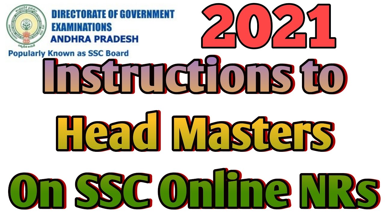 Instructions to HMs on SSC 2020-21 NR Online Submission Online UPDATING Guidelines to Head Masters