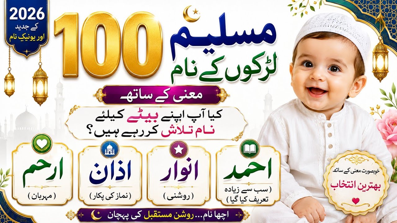 100+ Muslim Boys Names 2026 | مسلم لڑکوں کے خوبصورت اسلامی نام 