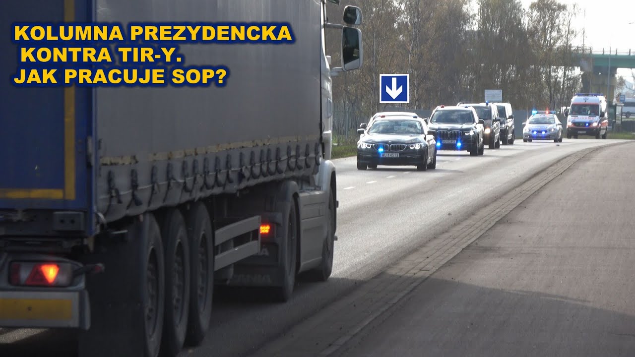Kolumna prezydencka z Andrzejem Dudą kontra TIR-y.Jak pracuje SOP?