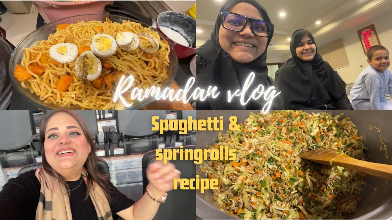 1st Roza with Family 😍 Spring Rolls & Spaghetti Recipe 🤩 Ramadan Vlog 🤲🏻 #ramadan #cooking