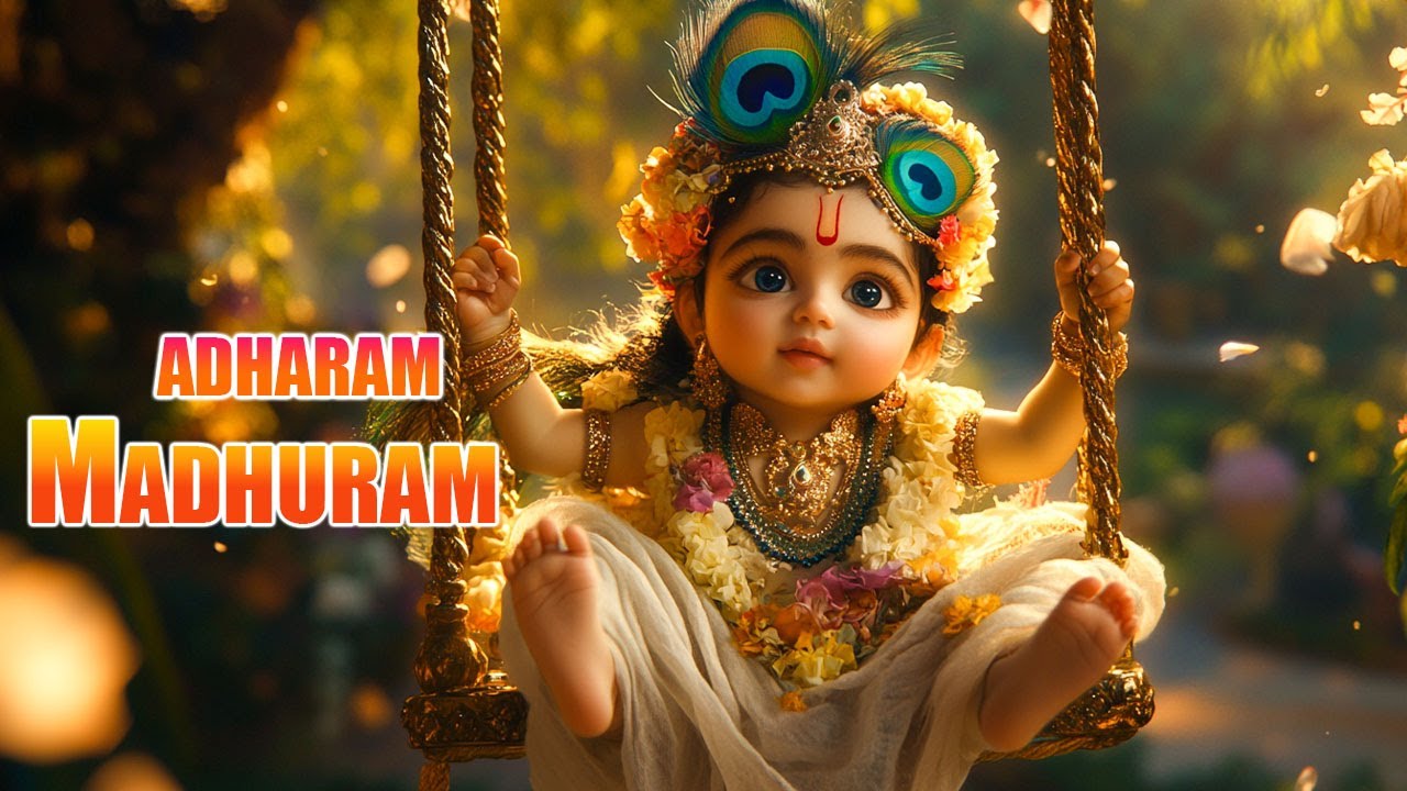 Adharam Madhuram😍 Cute Little Krishna | Popular Krishna Bhajan | Little Krishna Devotional Song 2025