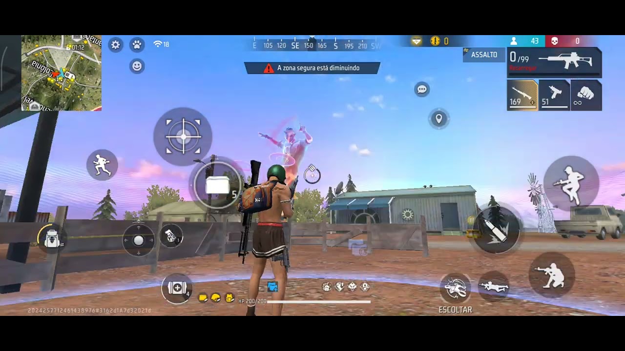 Jogando free fire
