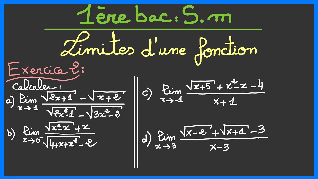 1ère bac S.m : Exercices sur les limites ( Exercice 2 )