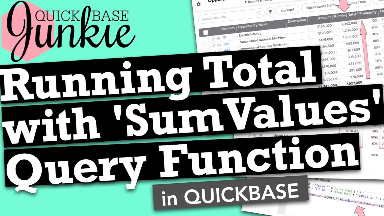 Running Total with SumValues Query Function in Quickbase