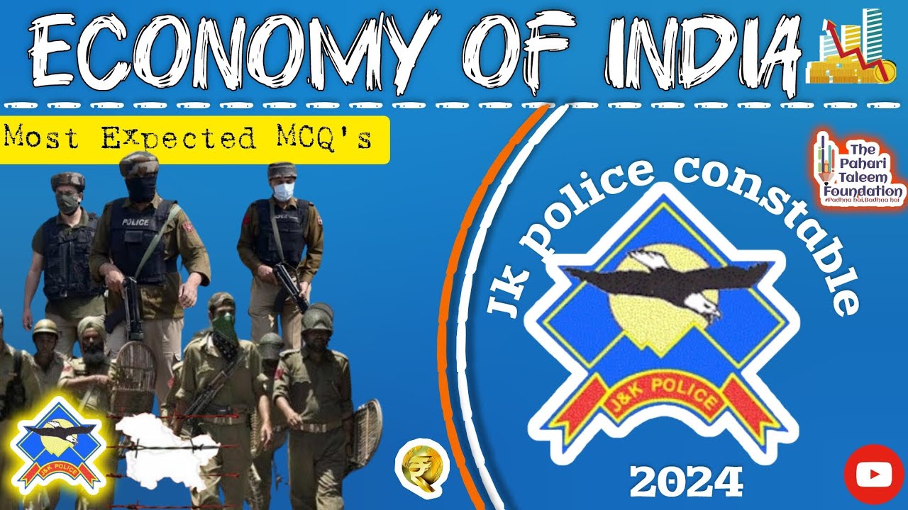 JK Police Constable 2024 | Economy Of India | Most Expected MCQ's | J&K Police | J&K