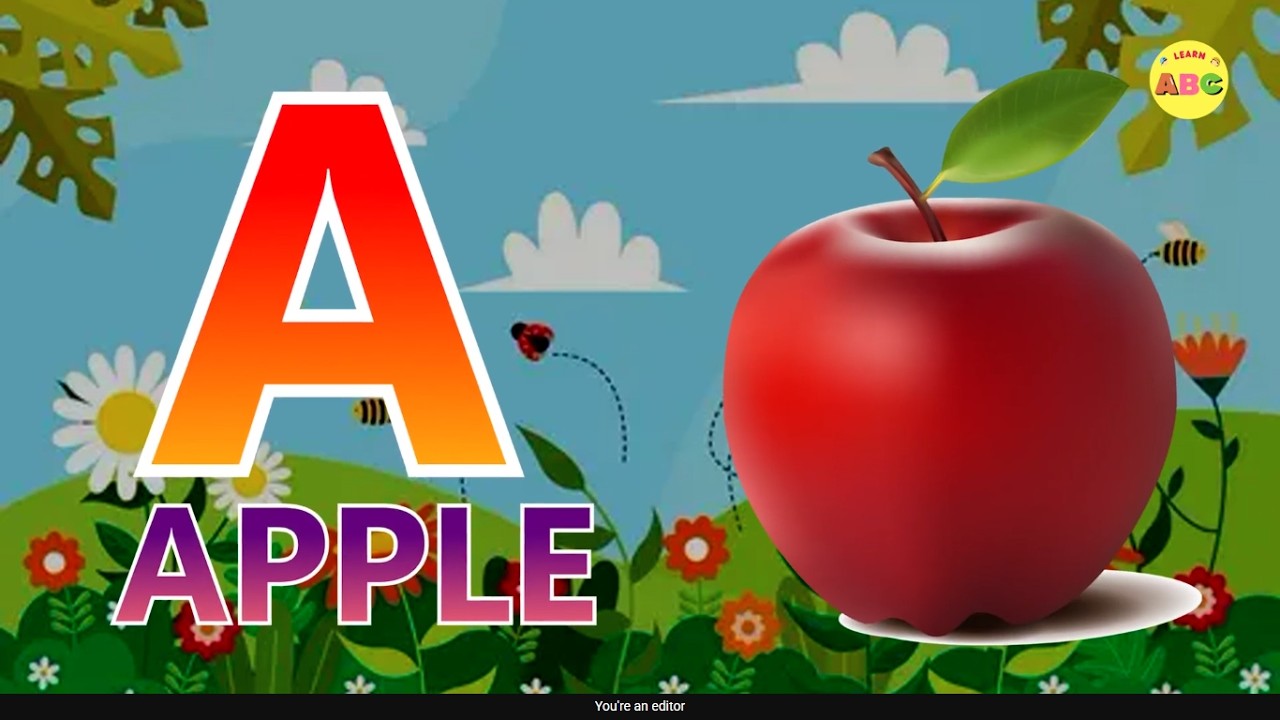 A for Apple 🍎 ABCD Song & Phonics for Kids | Learn the Alphabet  124