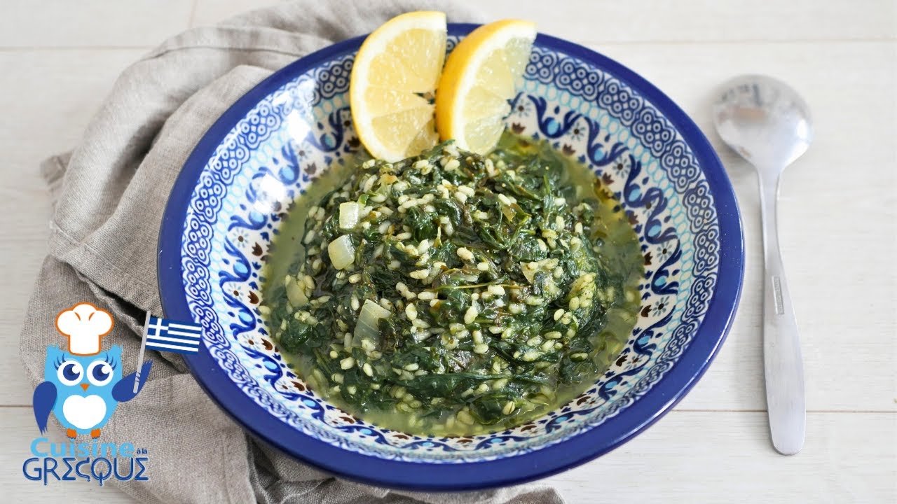 SPANAKORIZO - Epinards fondants au riz - Cuisine à la grecque