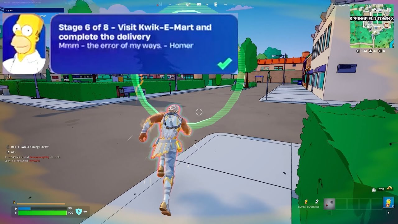 Visit Kwik-E-Mart and complete the delivery Fortnite