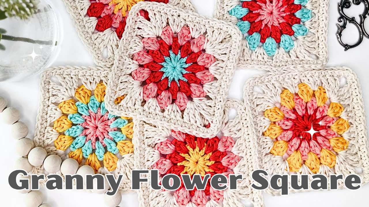How to Crochet a Beautiful Granny Flower Square | Quick & Easy