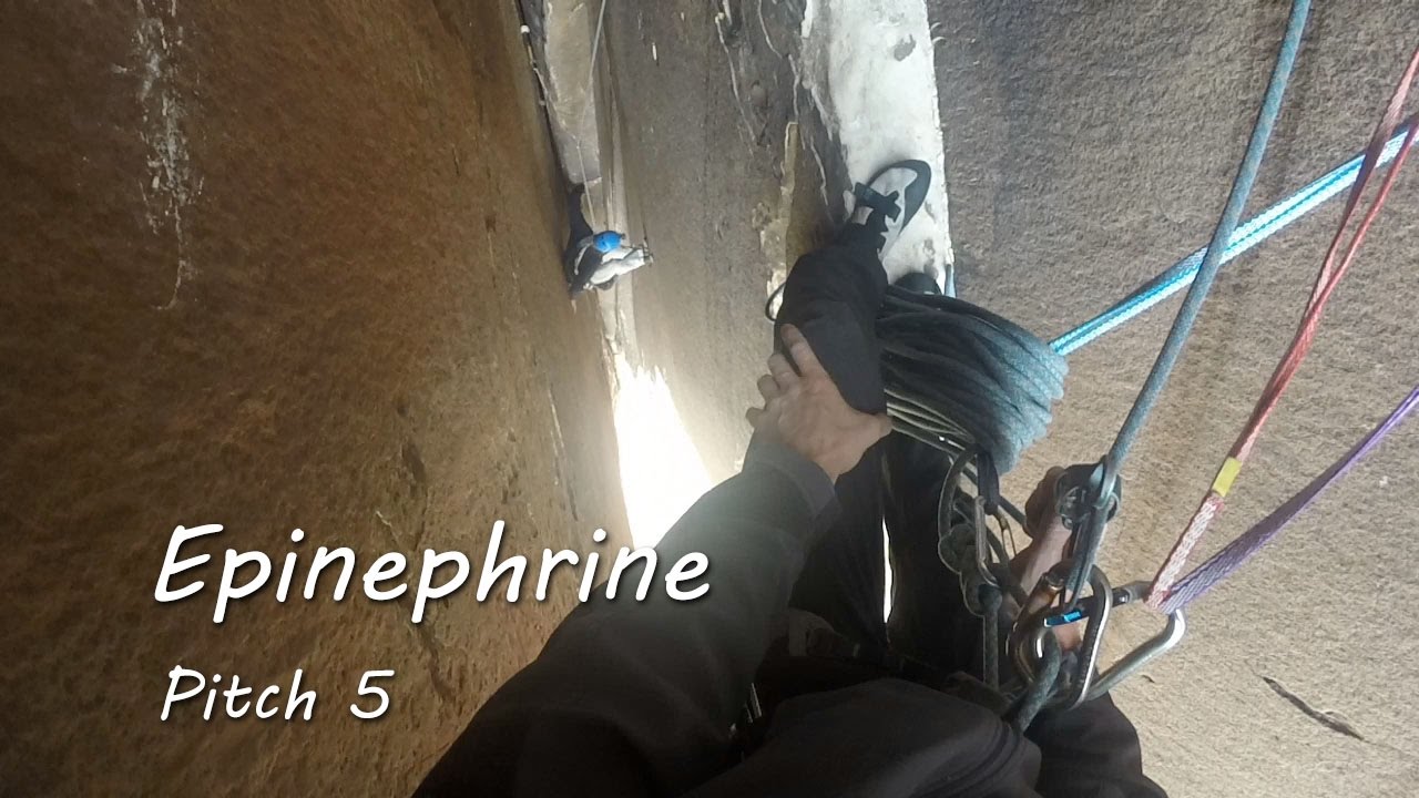 Trad Climbing on Epinephrine - Pitch 5, 2nd chimney pitch & crux
