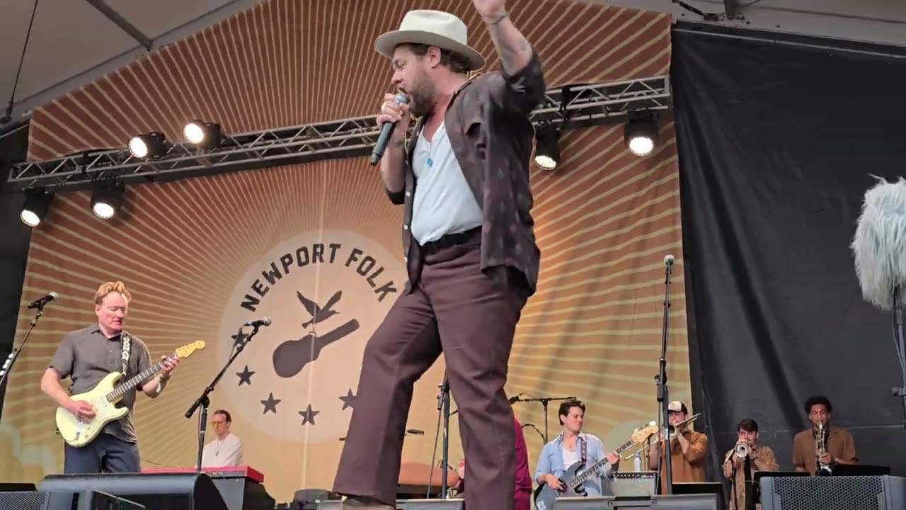 Conan O'Brien and Real Musicians Nathaniel Rateliff. Newport Folk Festival 7/28/24