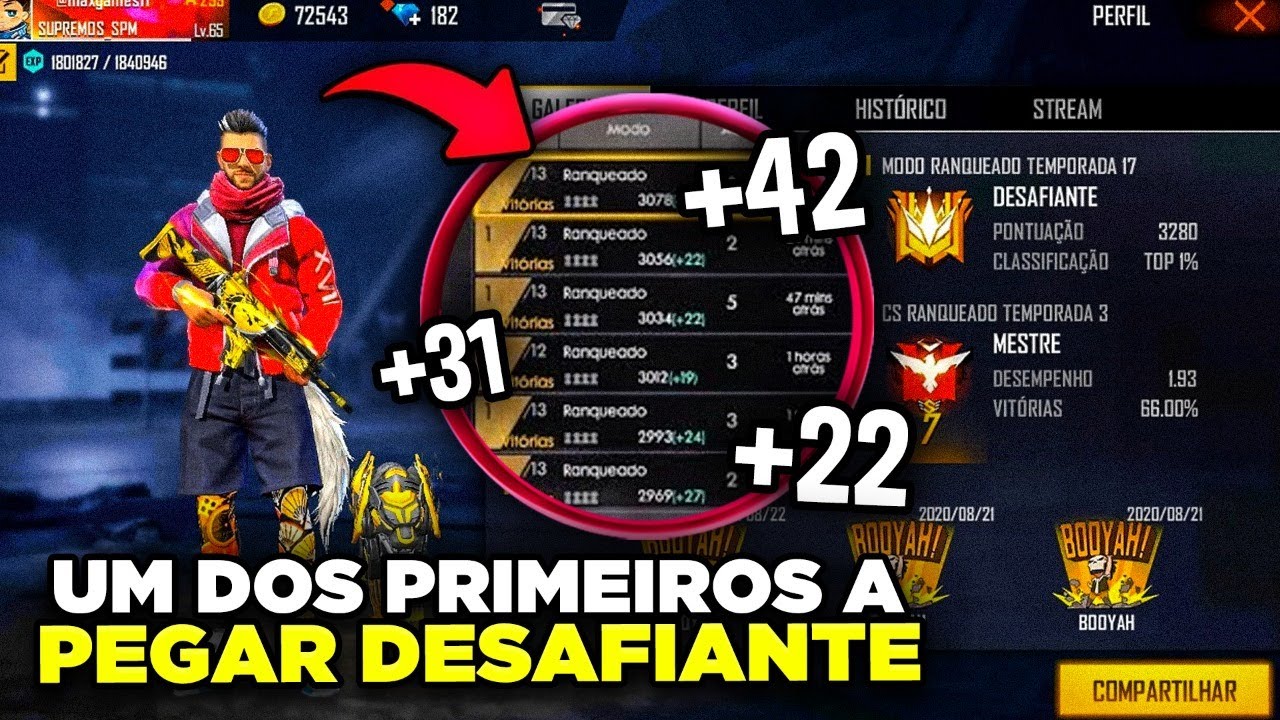 FUI UM DOS PRIMEIROS A PEGAR DESAFIANTE - COMO PEGAR MESTRE NO FREE FIRE - MAX GAMES