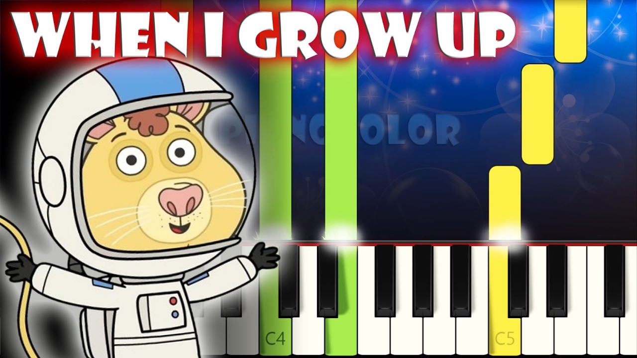 When I Grow Up - Super Simple Songs | Piano Tutorial | Karaoke