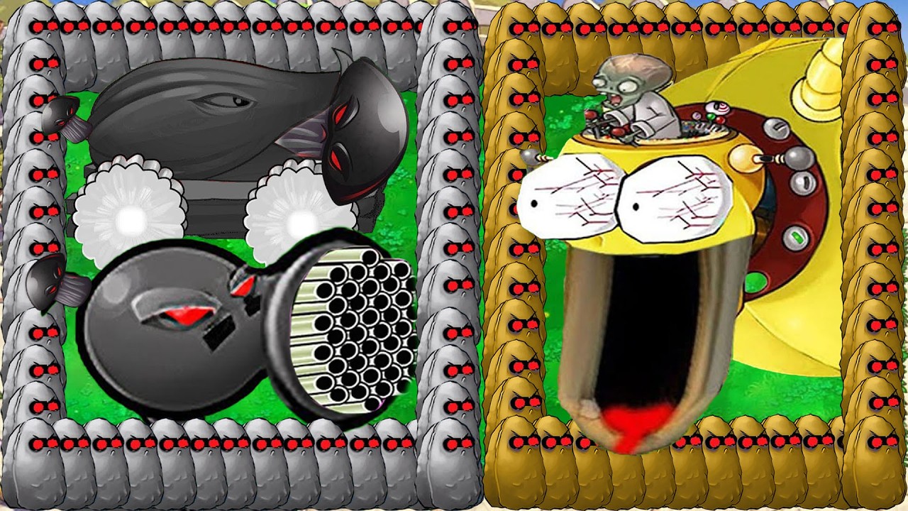 99 Doom Gatling Peashooter X 99 Doom Cannon vs Team Nut vs Doom Dr.Zomboss - Plants vs Zombies Hack