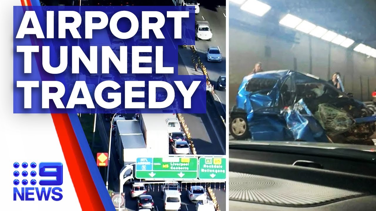 Young driver killed in Airport Tunnel collision | 9 News Australia